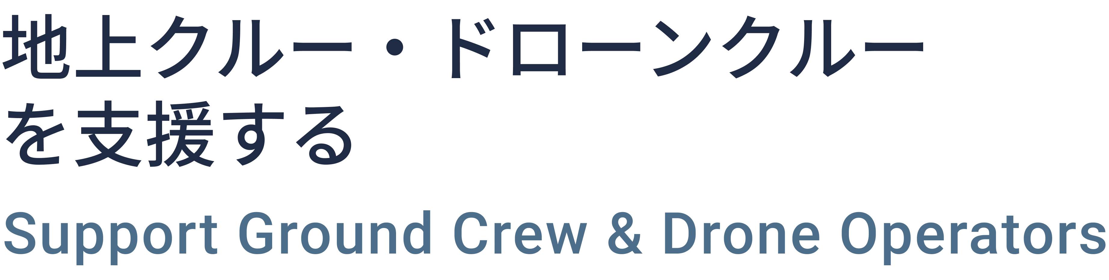 地上クルー・ドローンクルーを支援する